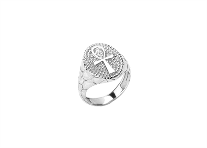 Rhodium Plated Fashion Cross Ring